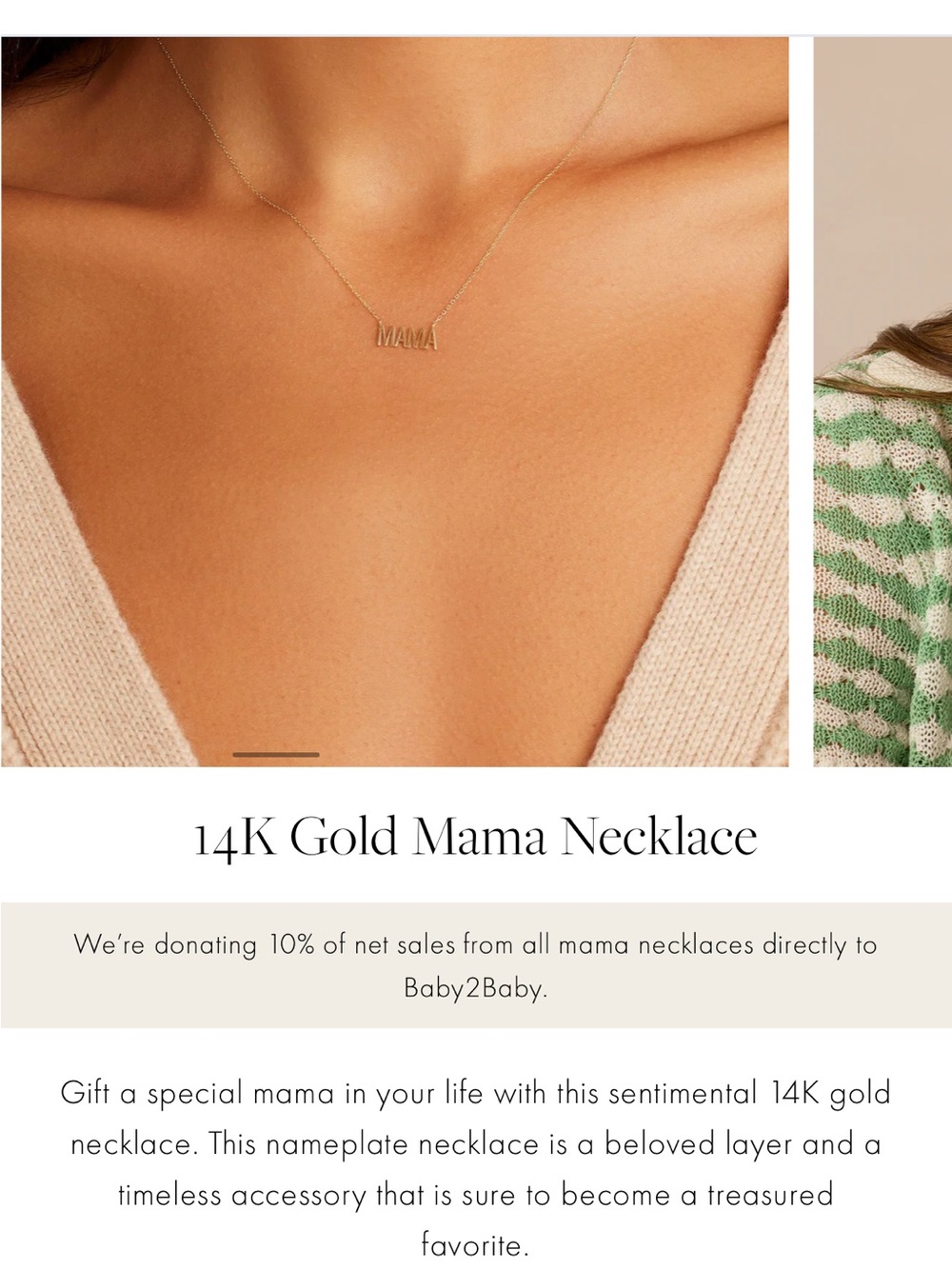 Gorjana 14K Gold MAMA Name Necklace